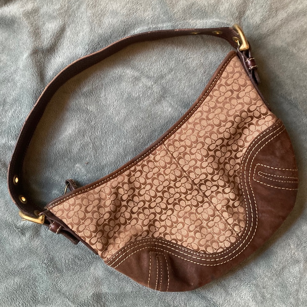 COACH Brown Signature C Jacquard Leather Purse